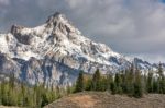 Scenic View Of The Grand Teton National Park Stock Photo