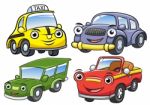 Illustration Of Cute Cartoon Car Characters Stock Photo