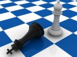 Two Pieces In A Chess Board Stock Photo