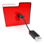 Usb Folder Or File Shows Storage And Memory Stock Photo