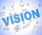 Vision Word Represents Planning Words And Aspire Stock Photo