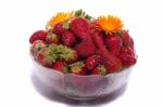 Bowl Of Strawberries Stock Photo