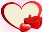 Valentine Card With Gift Stock Photo