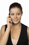 Beauty Woman And Mobile Phone Stock Photo