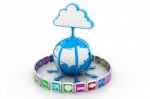 Cloud Media Network Stock Photo