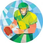 American Football Quarterback Passing Low Polygon Stock Photo