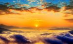 Seoraksan Mountains Is Covered By Morning Fog And Sunrise In Seoul,korea Stock Photo