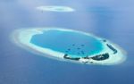 Aerial View From A Seaplane Of The Maldives Atolls Stock Photo