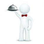 3d Waiter Serving Food Stock Photo