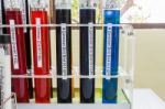 Color Sample In Test Tubes Stock Photo