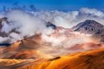 Haleakala Volcano On  Maui Island In Hawaii Stock Photo