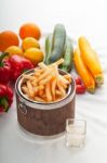 Fresh French Fries On A Bucket Stock Photo