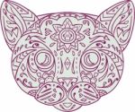 Cat Head Mandala Stock Photo