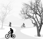 Cycling Outdoor Scene Stock Photo