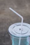 White Drinking Straw Stock Photo