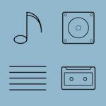 Music Line Icon Set Stock Photo