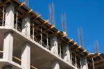 Construction Of A Building On Summer Day Stock Photo