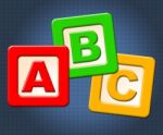 Abc Kids Blocks Means Alphabet Letters And Alphabetical Stock Photo