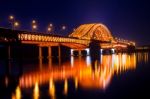 Banghwa Bridge At Night In Seoul,korea Stock Photo