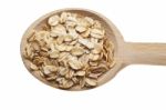 Oats On Wooden Spoon Stock Photo