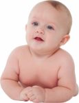 Cute Toddler Lying On His Tummy Stock Photo