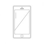 Smartphone Mobile Technology Flat Thin Line Design Icon  I Stock Photo