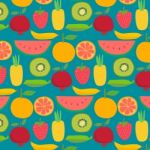 Background With Fruits Pattern Stock Photo