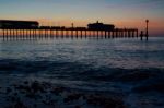 Sunrise Over Southwold Pier Stock Photo