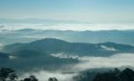 Landscape Of Mountain With The Clouds And Fog Stock Photo