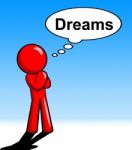 Character Thinking Dreams Shows Consider Consideration And Daydream Stock Photo