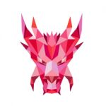 Dragon Head Front Low Polygon Style Stock Photo