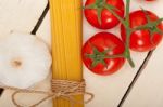 Italian Basic Pasta Ingredients Stock Photo