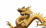 Golden Dragon Statue Stock Photo