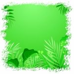 Green Leaf Tropical Frame Stock Photo