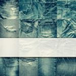 Collage Set Of Jeans Background With Blank For Text Stock Photo