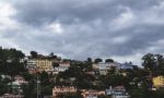 Tightly Packed Colorful Village In India Stock Photo