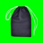 Black Bags White Rope Fabric Green Screen Stock Photo