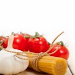 Italian Basic Pasta Ingredients Stock Photo