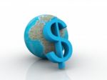 Dollar Over The World  Stock Photo