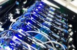 Network Servers In Data Room Domestic Room Stock Photo