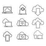 Cloud Icons Set,  Iconic Design Stock Photo