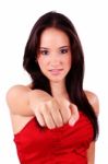 Female Punching Stock Photo