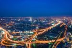 Express Way Overview At Twilight Stock Photo