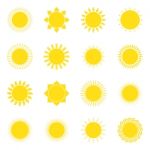 Sun Icon Set  Illustration Stock Photo