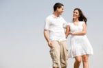 Love Couple Walk Stock Photo