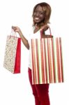 African Girl Holding Shopping Bag Stock Photo