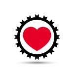  Love Heart Gear Illustration Stock Photo