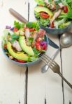 Chicken Avocado Salad Stock Photo