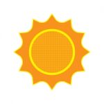 Sun On White Background.  Illustration Stock Photo