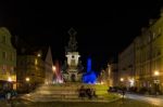 Maximilianstreet And St. Ulrich Basilica In The City Of Augsburg Stock Photo